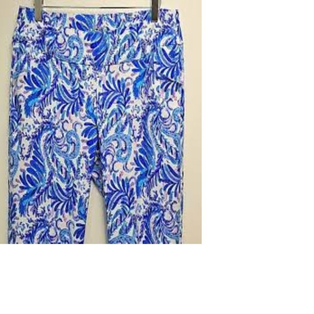 Lilly Pulitzer Reid Shorts Bird is the Word Baha Blue UPF 50+ Women's Size 10.